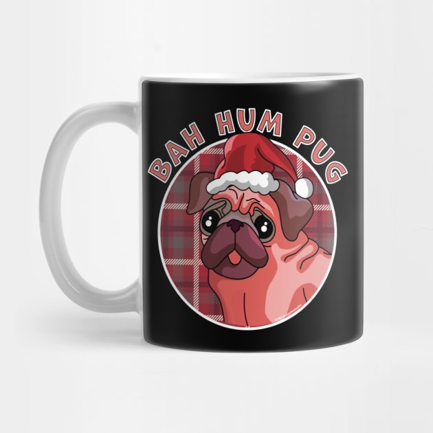 Bah Humbug Funny Christmas Bah Hum Pug Dog by OrangeMonkeyArt